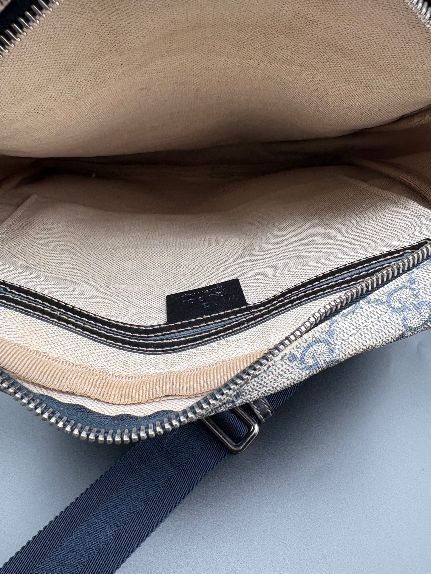 GG Blue Monogram Canvas Messenger Bag