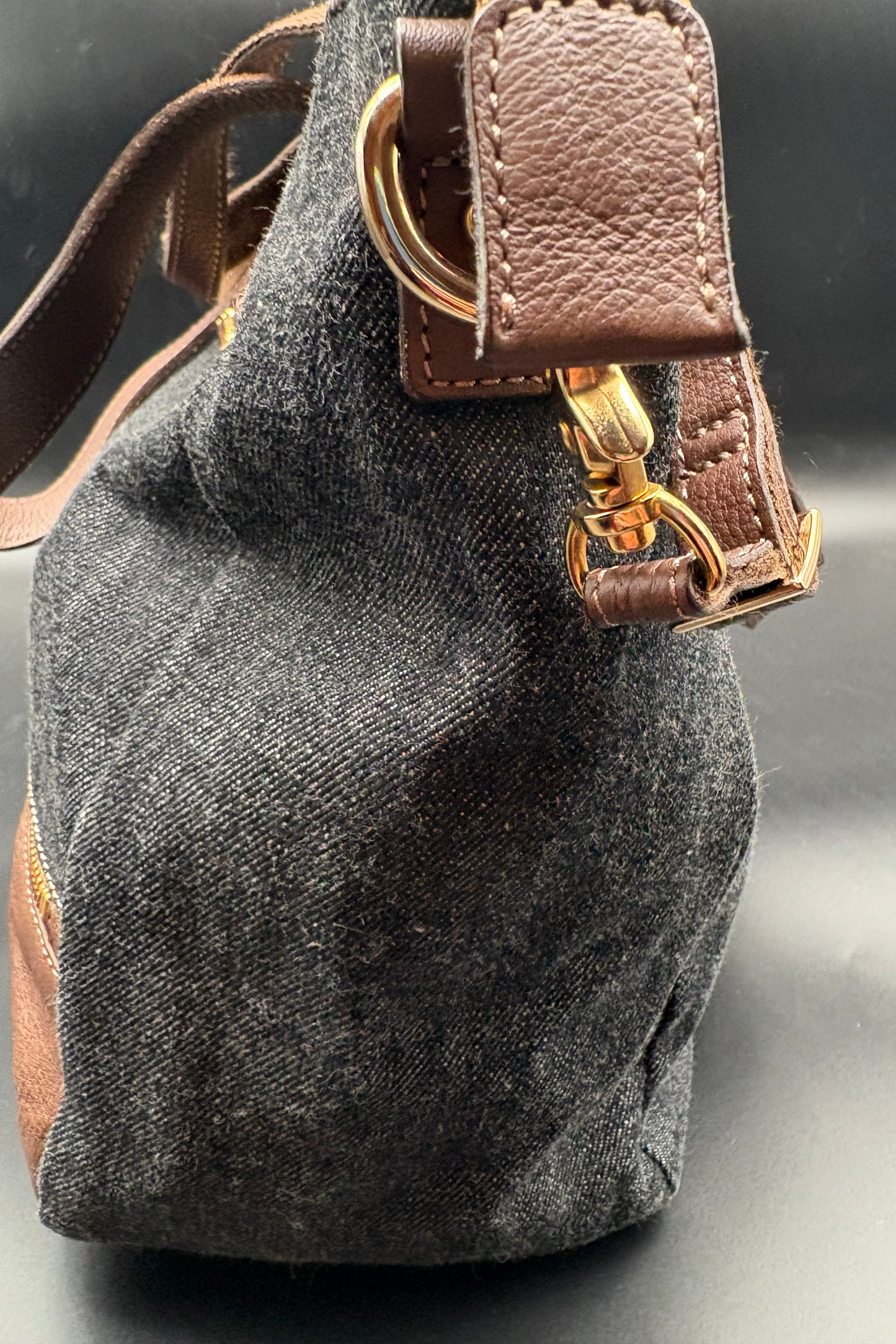Burberry Black Denim Two Way Tote (Blue Label)