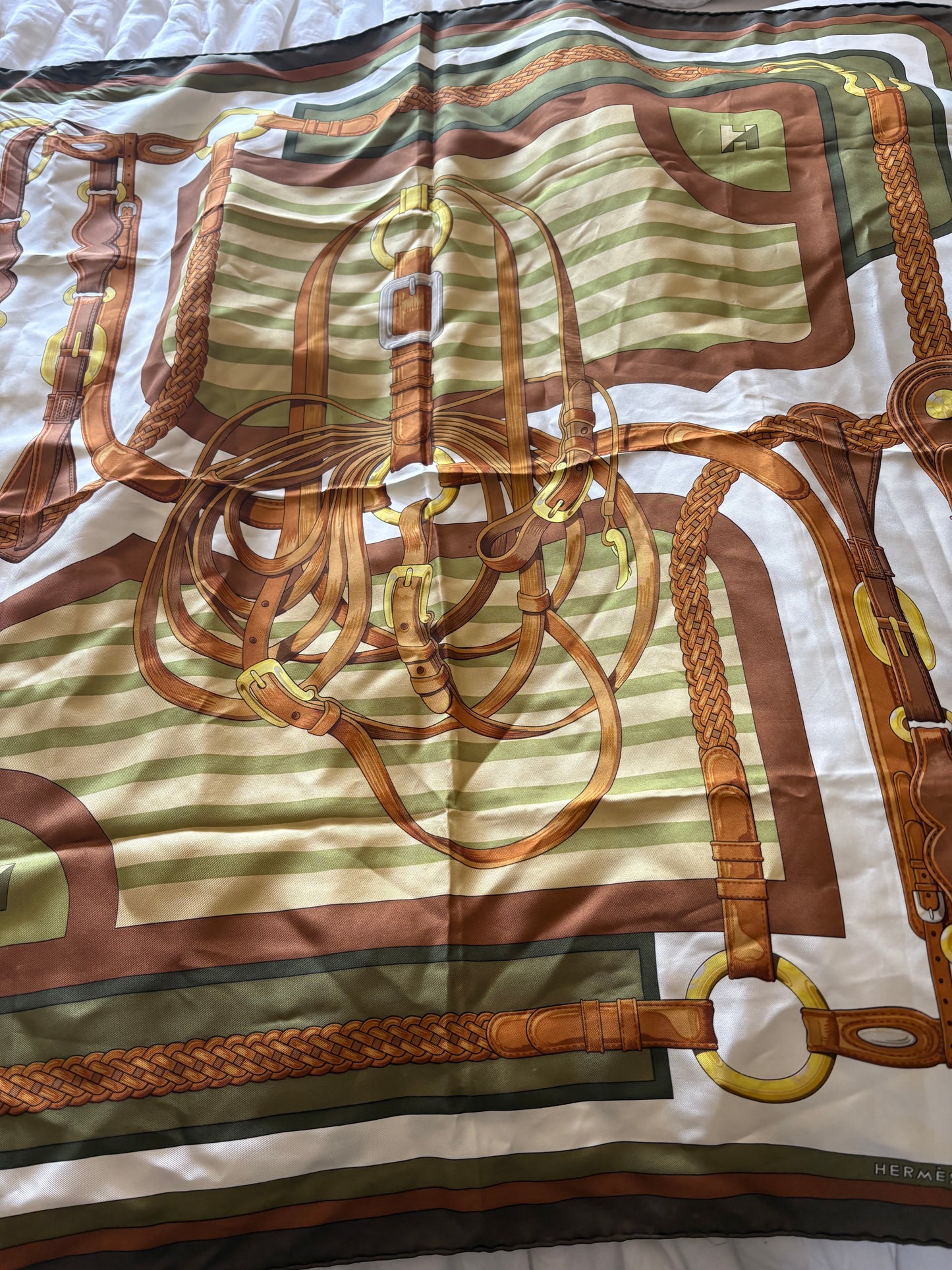 Hermès “Coaching” Silk Scarf (Carré 90)