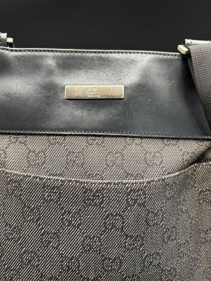 Gucci Black GG  Denim Messenger Bag