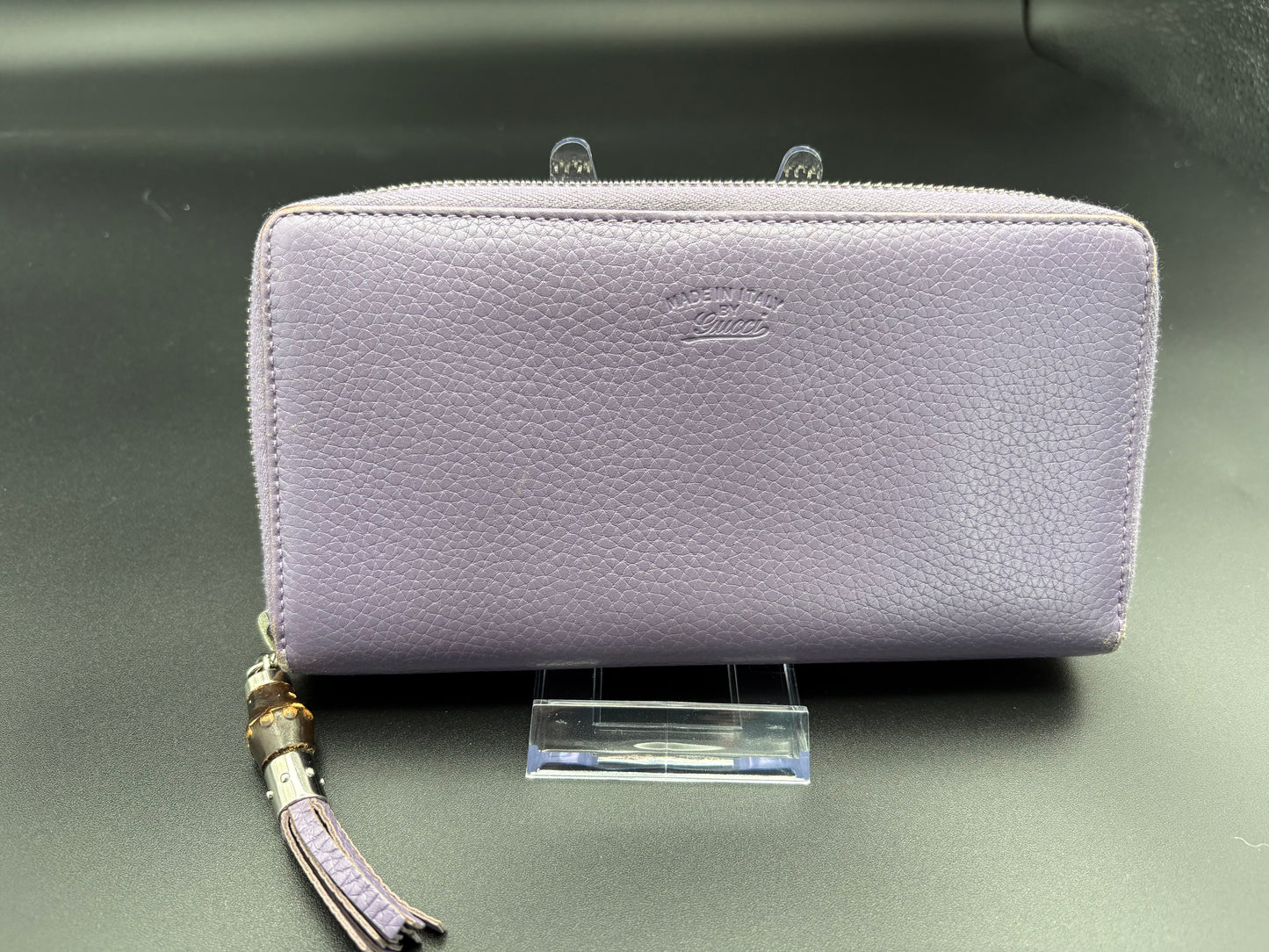 Gucci Purple Bamboo Zippy Wallet