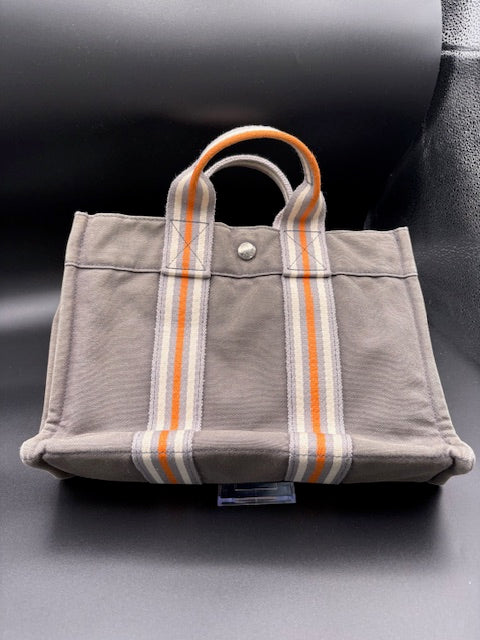 Hermès Canvas Tote – Green with Contrast Webbing