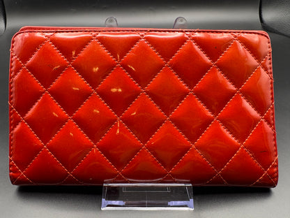 Chanel Orange Patent Long Wallet