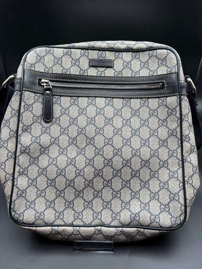 GG Blue Monogram Canvas Messenger Bag