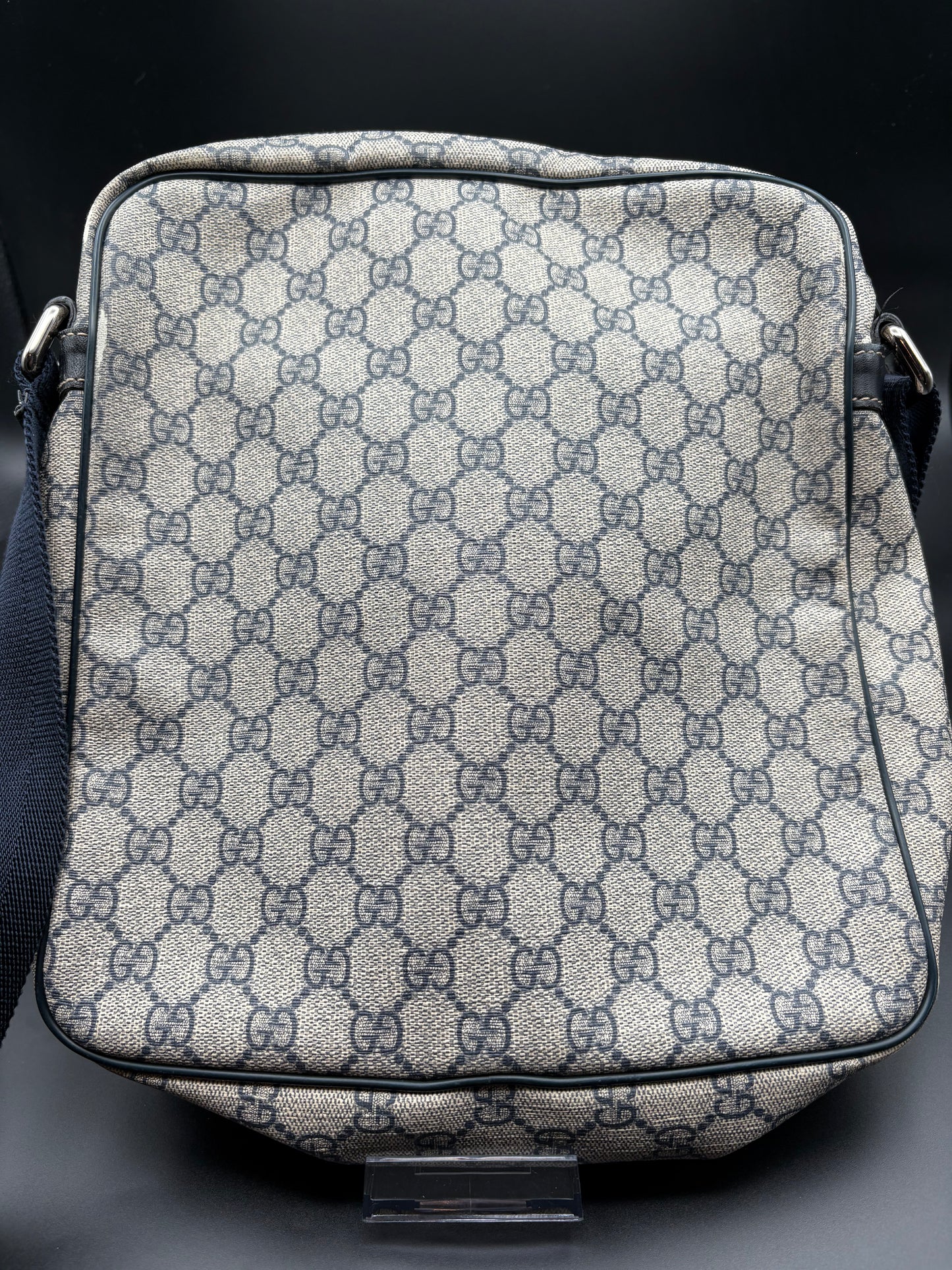 GG Blue Monogram Canvas Messenger Bag