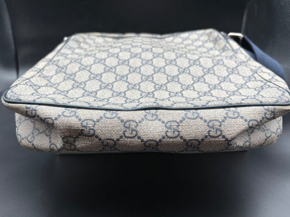 GG Blue Monogram Canvas Messenger Bag