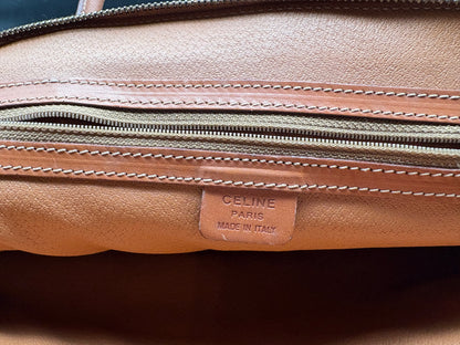 Celine Vintage Brown Macadam Two Way Handbag