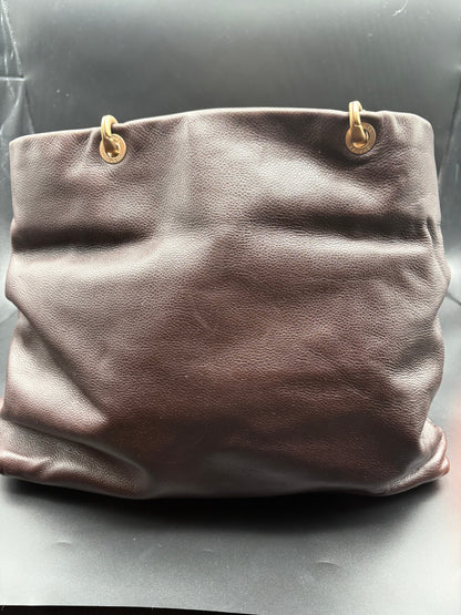 Timeless Tote – Brown Calfskin with Gold Hardware