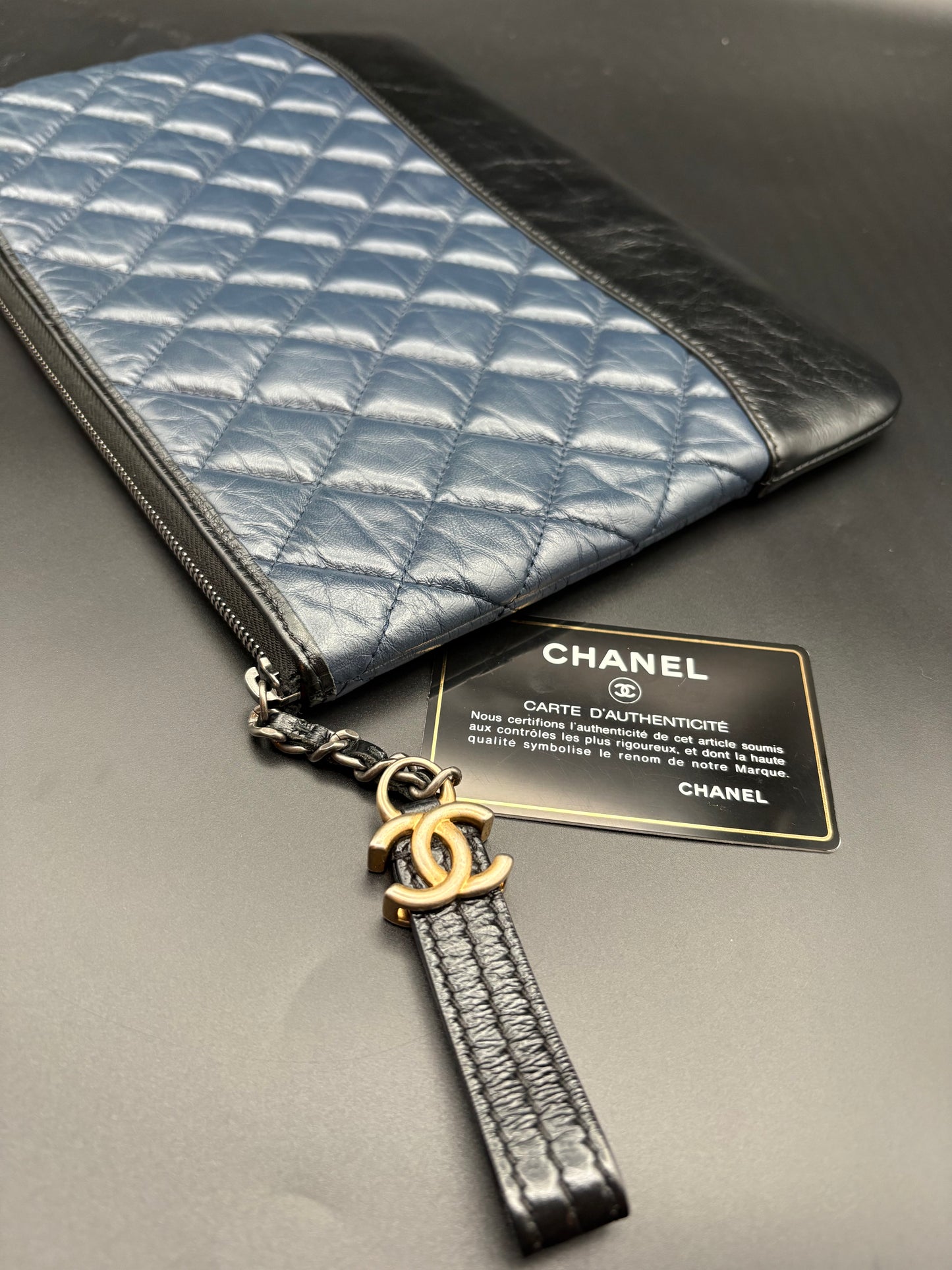 Chanel Quilted Leather Clutch / Pouch