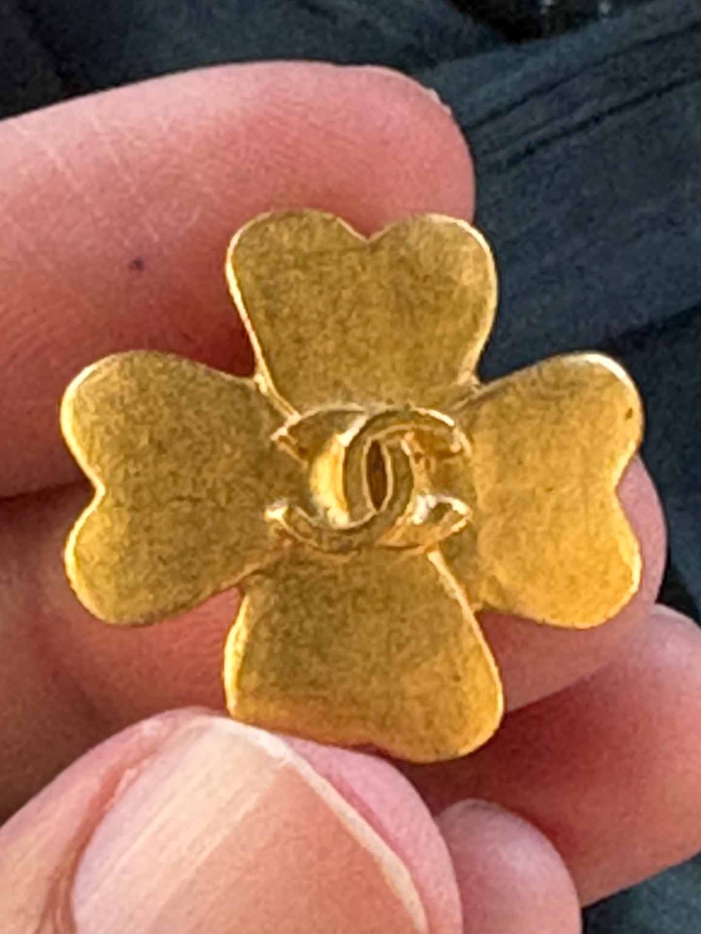 Vintage CHANEL Clover CC Earrings