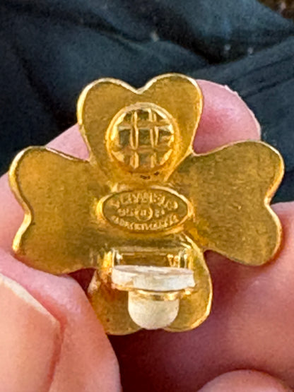 Vintage CHANEL Clover CC Earrings