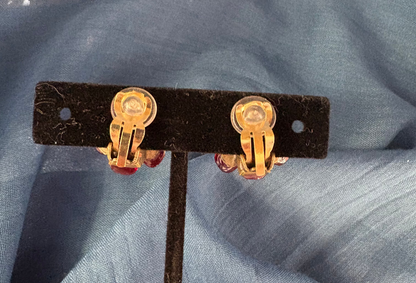 Chanel Camelia CC Earrings – Red Resin (Clip-On)