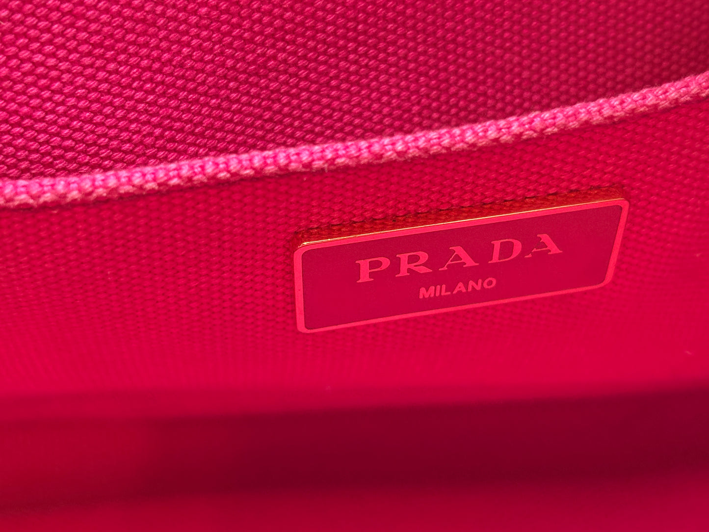 Prada Pink Canvas Canape Tote