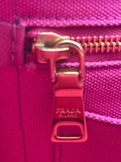 Prada Pink Canvas Canape Tote