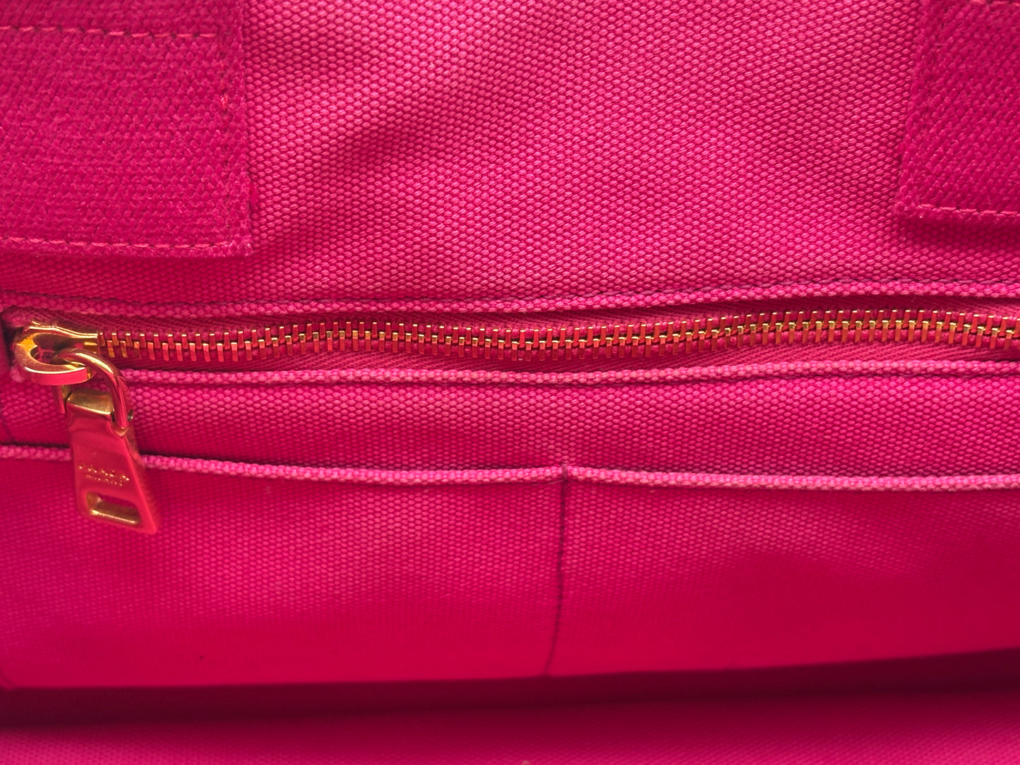 Prada Pink Canvas Canape Tote