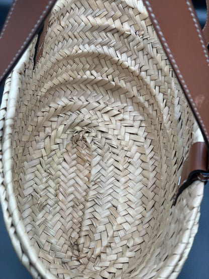 Loewe Raffia Small Basket Tote Natural Tan