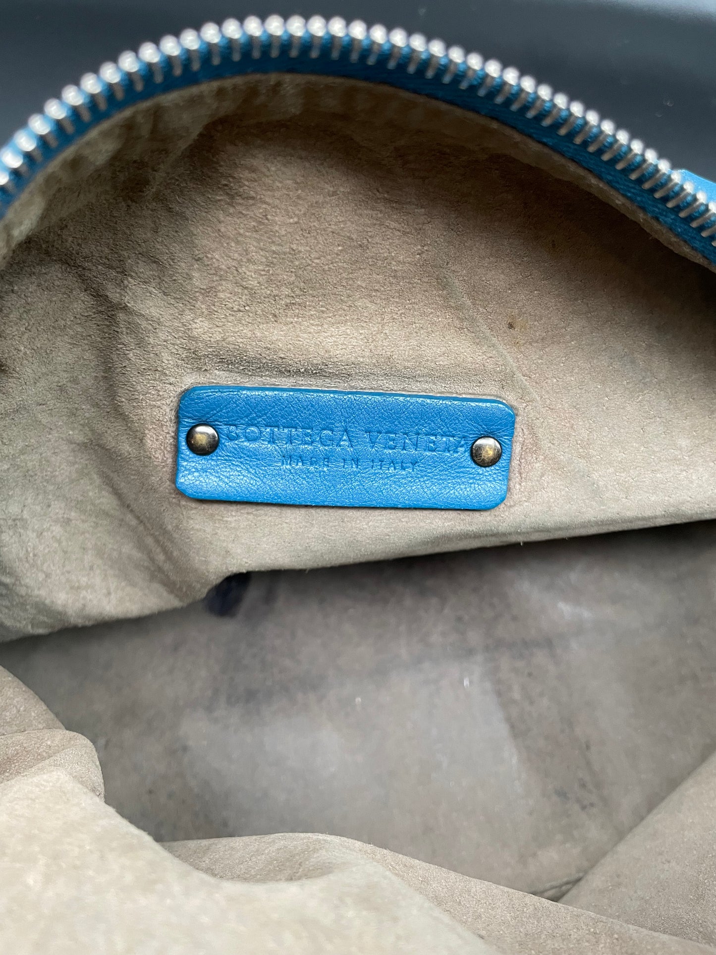 Napa Intrecchiato Small Shoulder Bag-Denim Blue