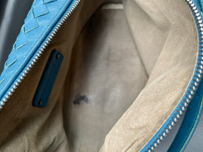 Napa Intrecchiato Small Shoulder Bag-Denim Blue