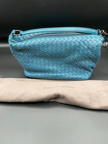 Napa Intrecchiato Small Shoulder Bag-Denim Blue