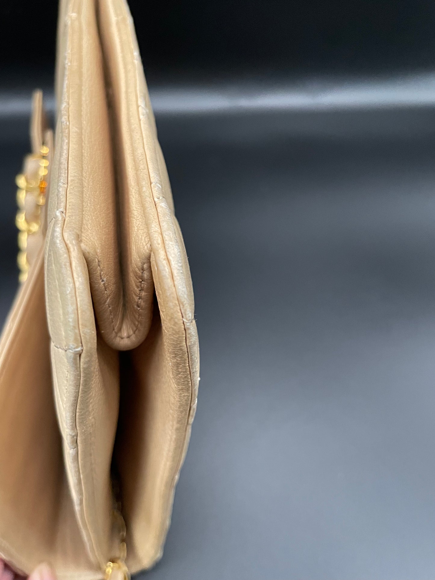 Chanel Quilted Beige Lambskin Shoulder Bag