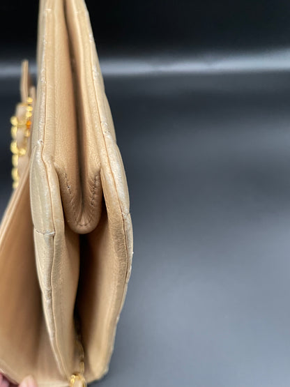 Chanel Quilted Beige Lambskin Shoulder Bag