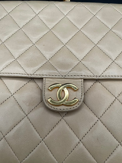 Chanel Quilted Beige Lambskin Shoulder Bag