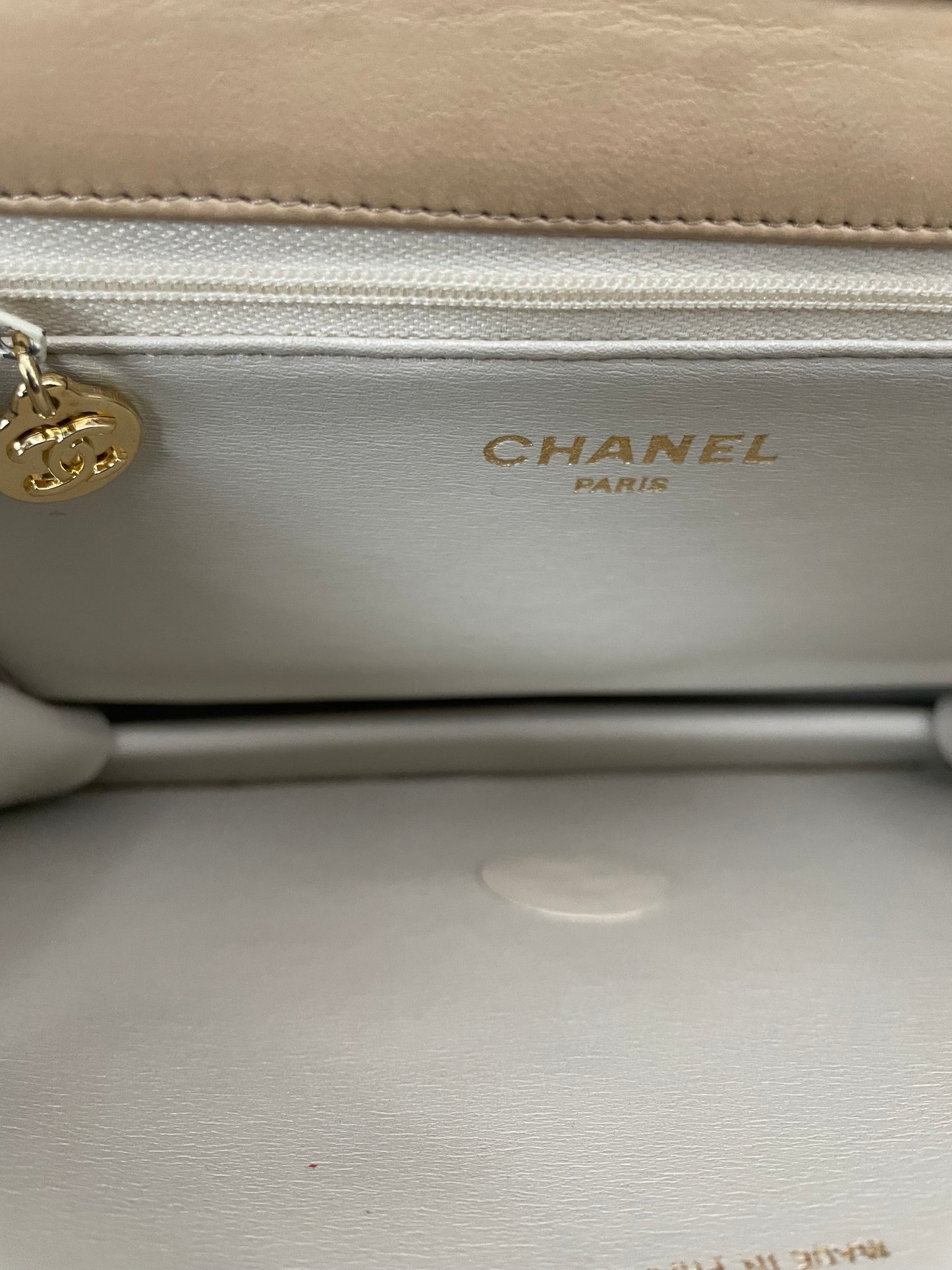 Chanel Quilted Beige Lambskin Shoulder Bag