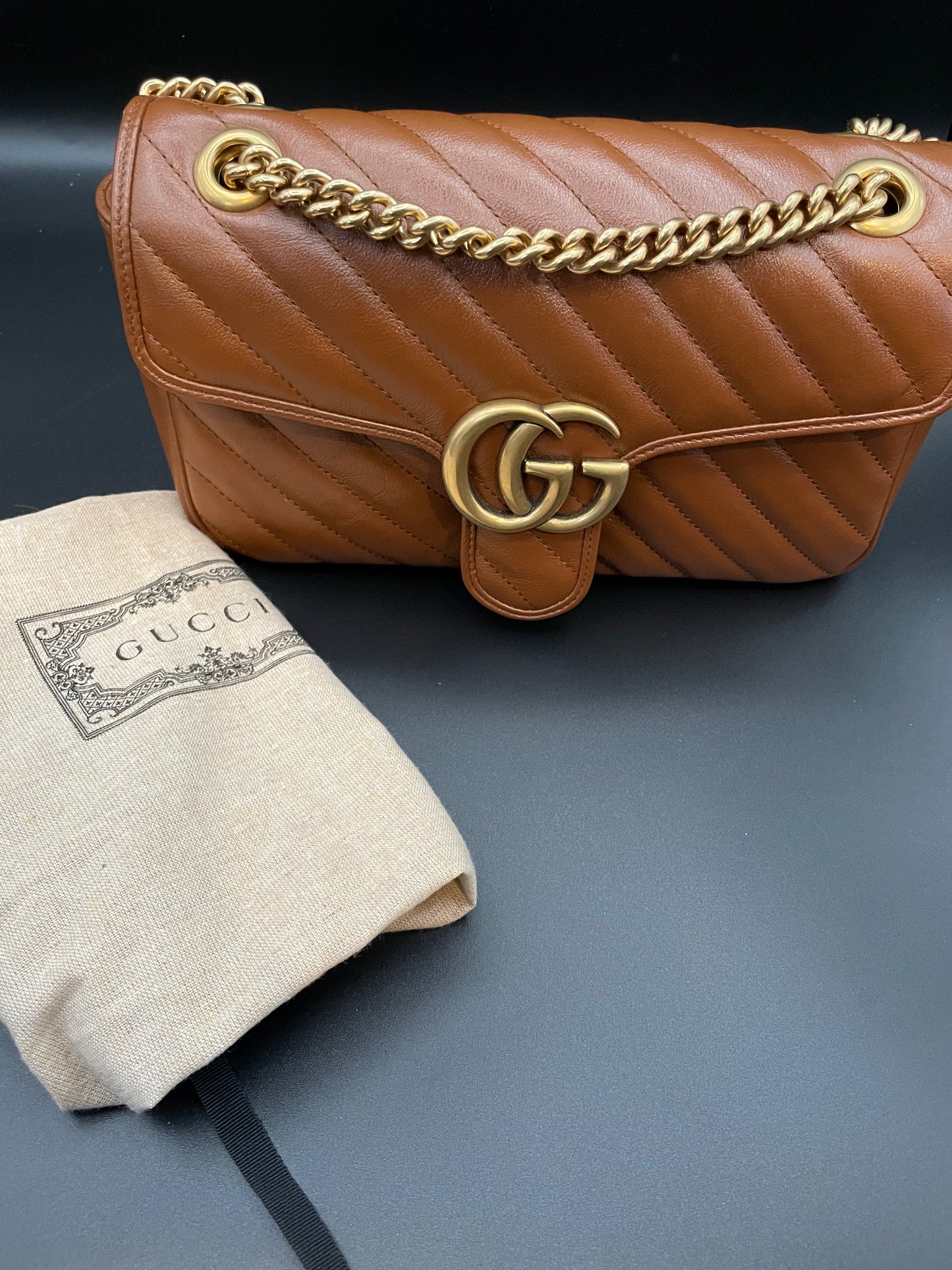 Gucci GG Marmont Flap Leather Handbag