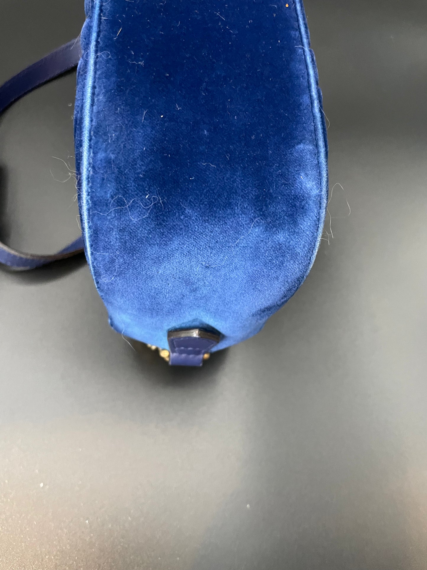 Gucci GG Marmont Matelasse Chain Shoulder bag Navy Velour and leather