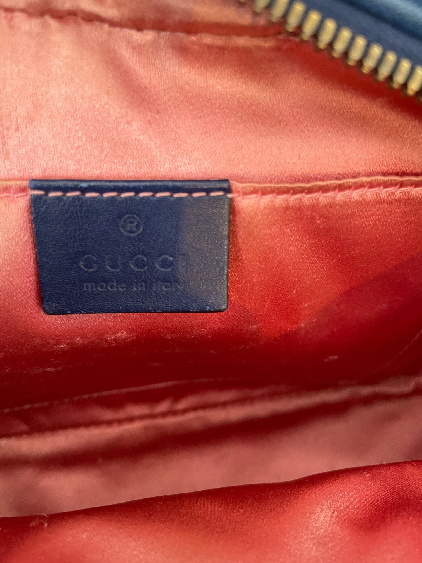 Gucci GG Marmont Matelasse Chain Shoulder bag Navy Velour and leather