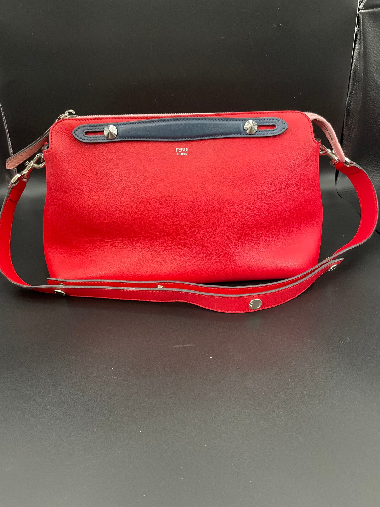 Fendi Vitello Dolce By the Way Boston Leather Handbag