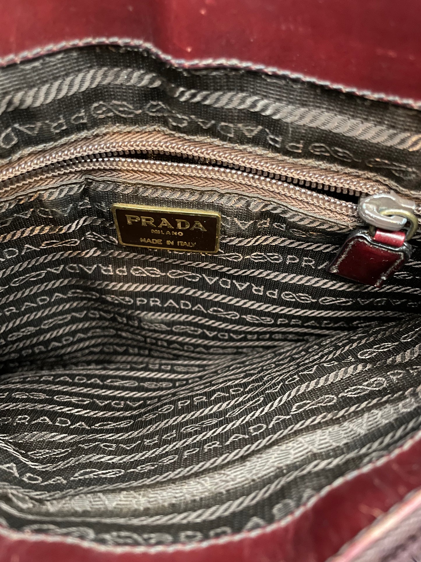 Prada Vintage Maroon Shoulder Bag