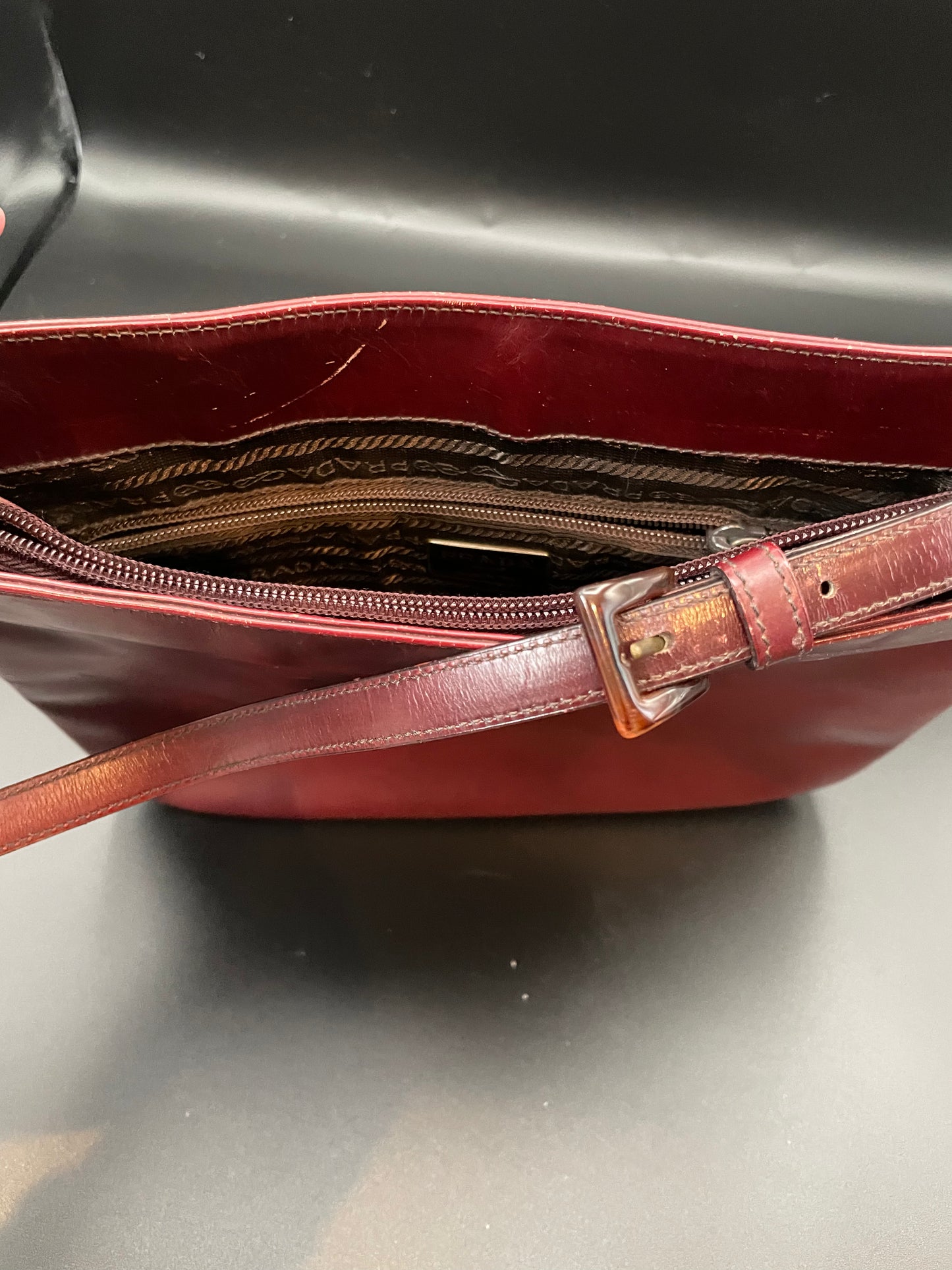 Prada Vintage Maroon Shoulder Bag
