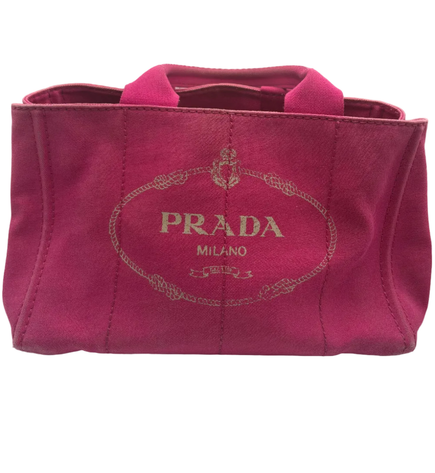 Prada Pink Canvas Canape Tote