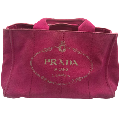 Prada Pink Canvas Canape Tote