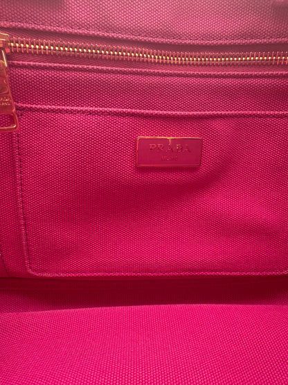 Prada Pink Canvas Canape Tote