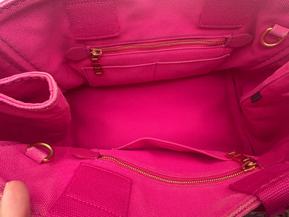 Prada Pink Canvas Canape Tote