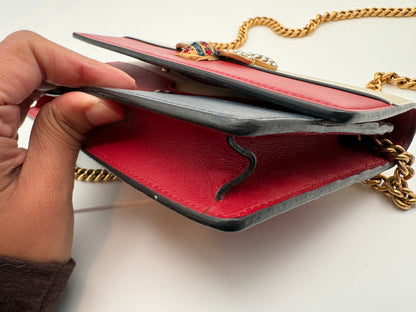 Gucci Queen Margaret Bee Chain Wallet / Crossbody Bag Tricolor Leather