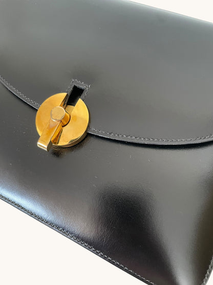 Hermes Vintage Handbag in Black Box Calf Leather