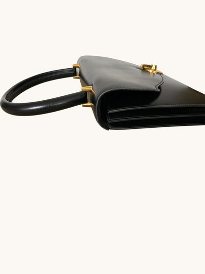 Hermes Vintage Handbag in Black Box Calf Leather