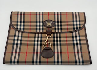 Burberry Nova Plaid Clutch Bag