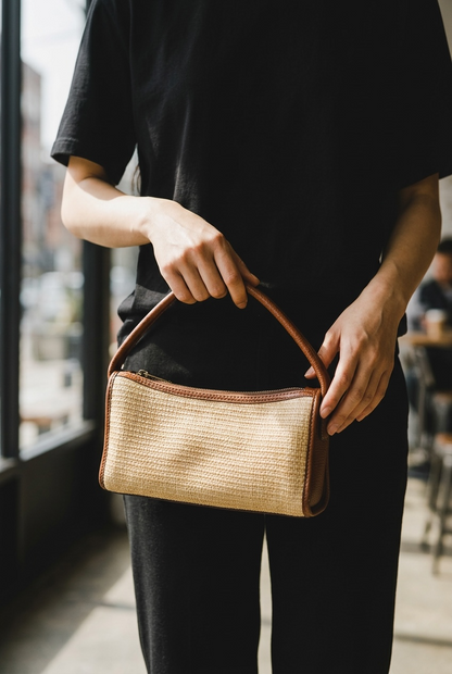 Celine Straw Shoulder Bag