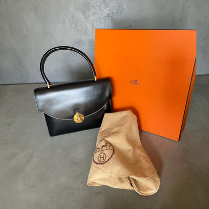 Hermes Vintage Handbag in Black Box Calf Leather