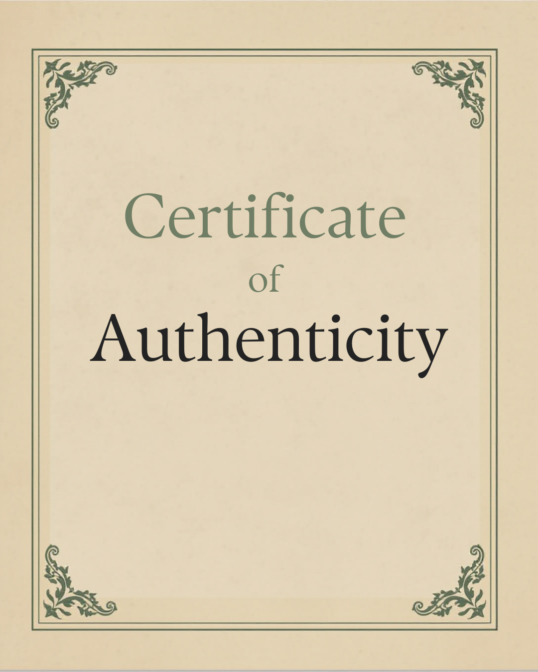 Certificate of Authenticity