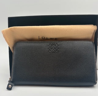 Loewe Anagram Black Long Wallet
